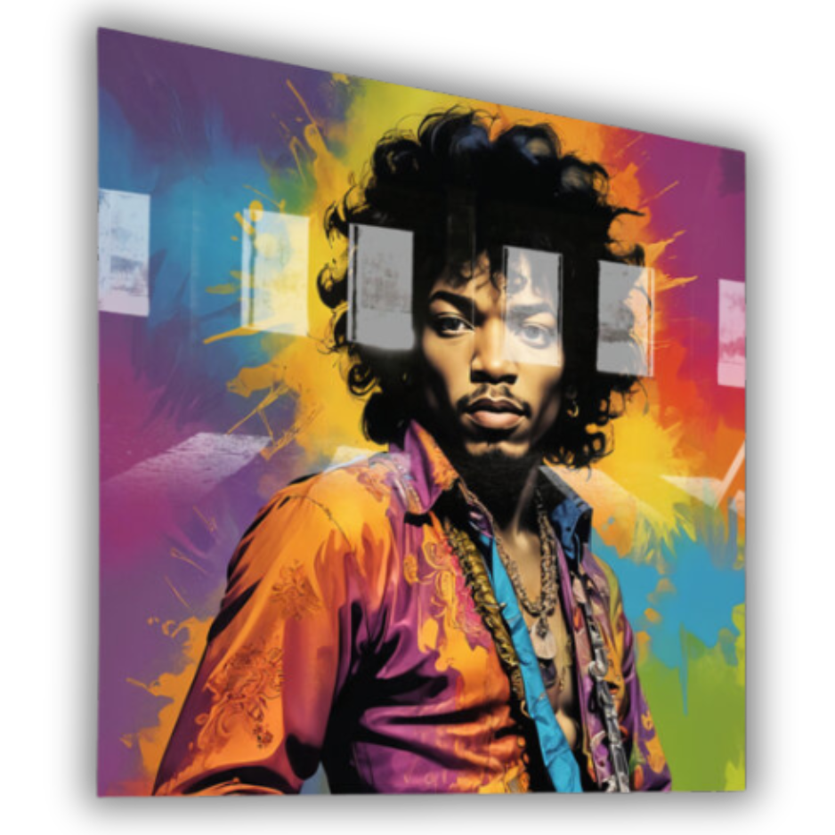 Jimi Hendrix - Pop Art Metal Print