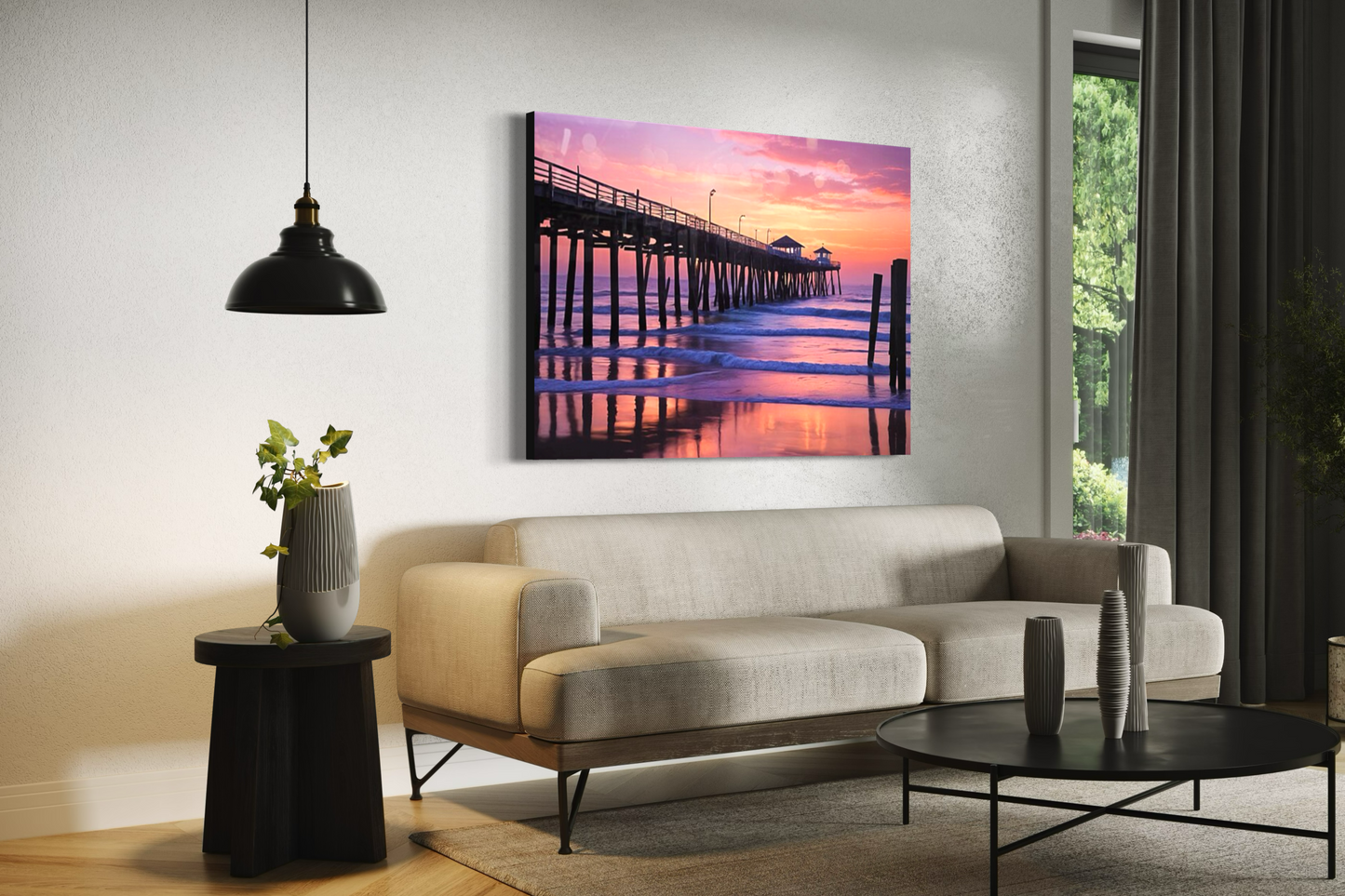 Pink Sunset Wall Art Living Room