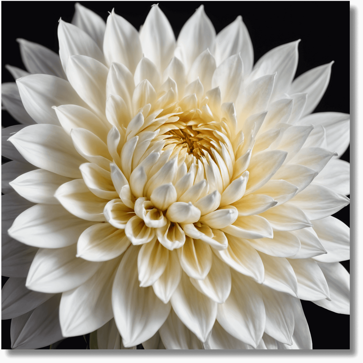 Pure White Dahila - Metal Wall Art