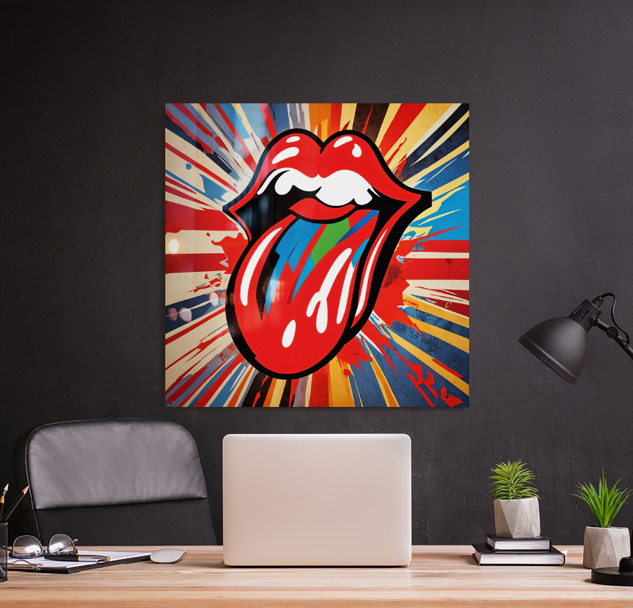 Rolling Stones Modern Pop Art Print Hanging