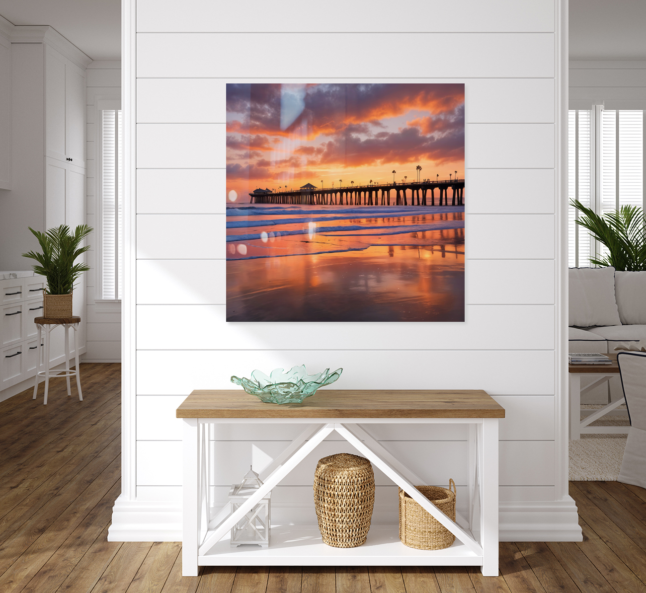 San Diego Pier Sunset Hanging Art Print