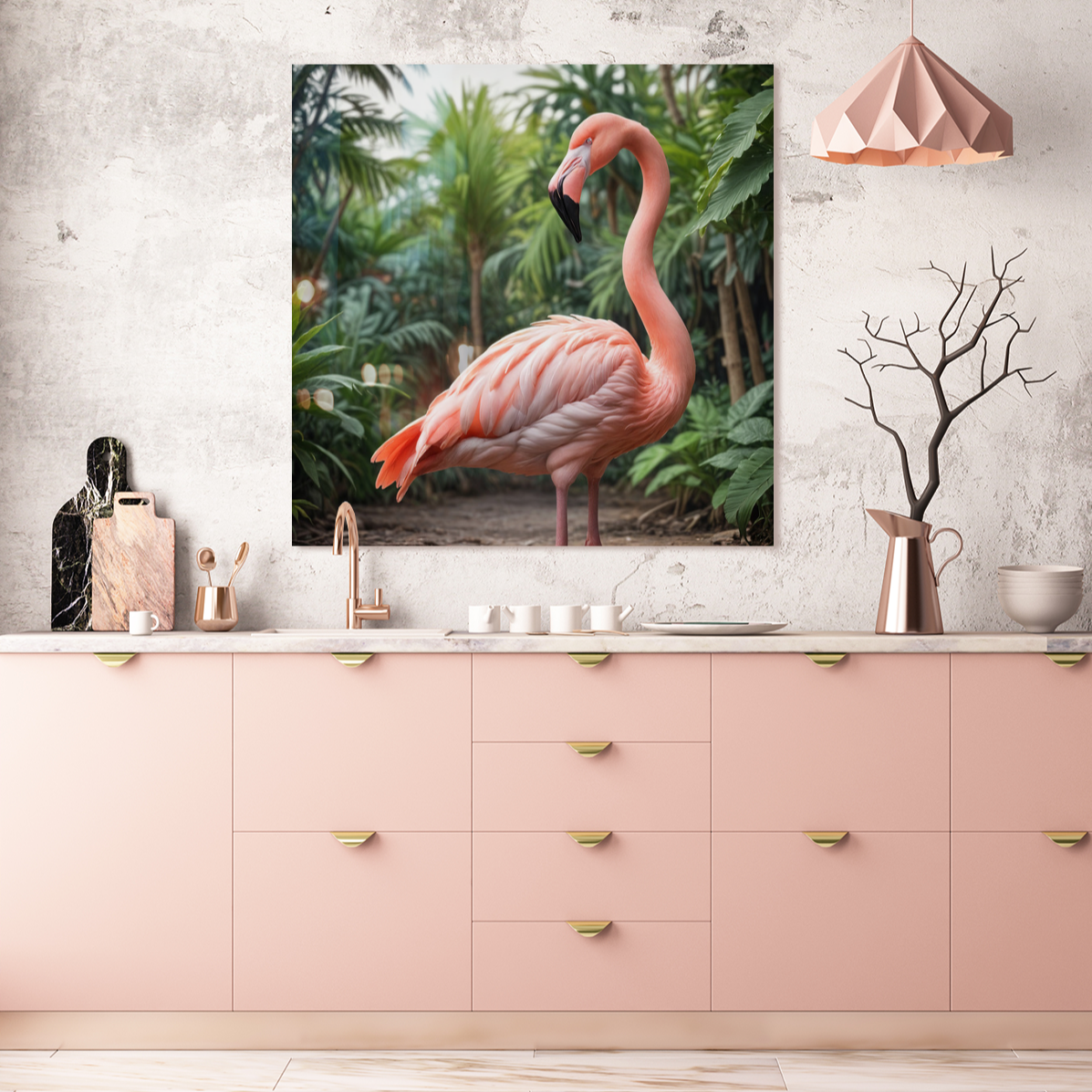 Tropical Majesty Flamingo Wildlife Art Print