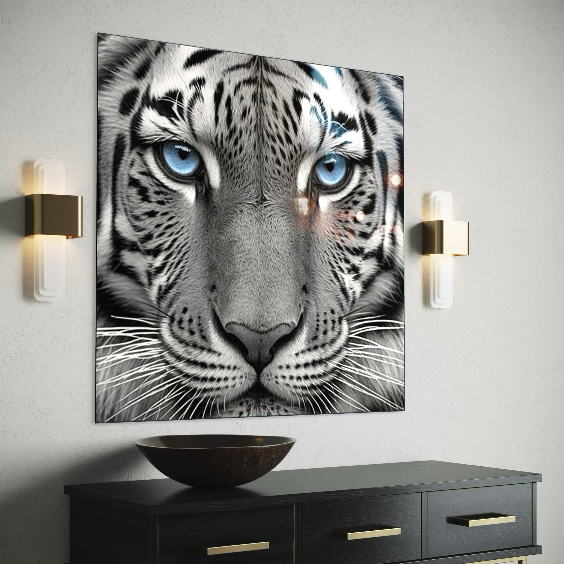 Azure Blue Eyed Tiger Nature Art