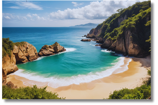 Baia do Sancho Beach In Brazil Metal Print Wall Art I.