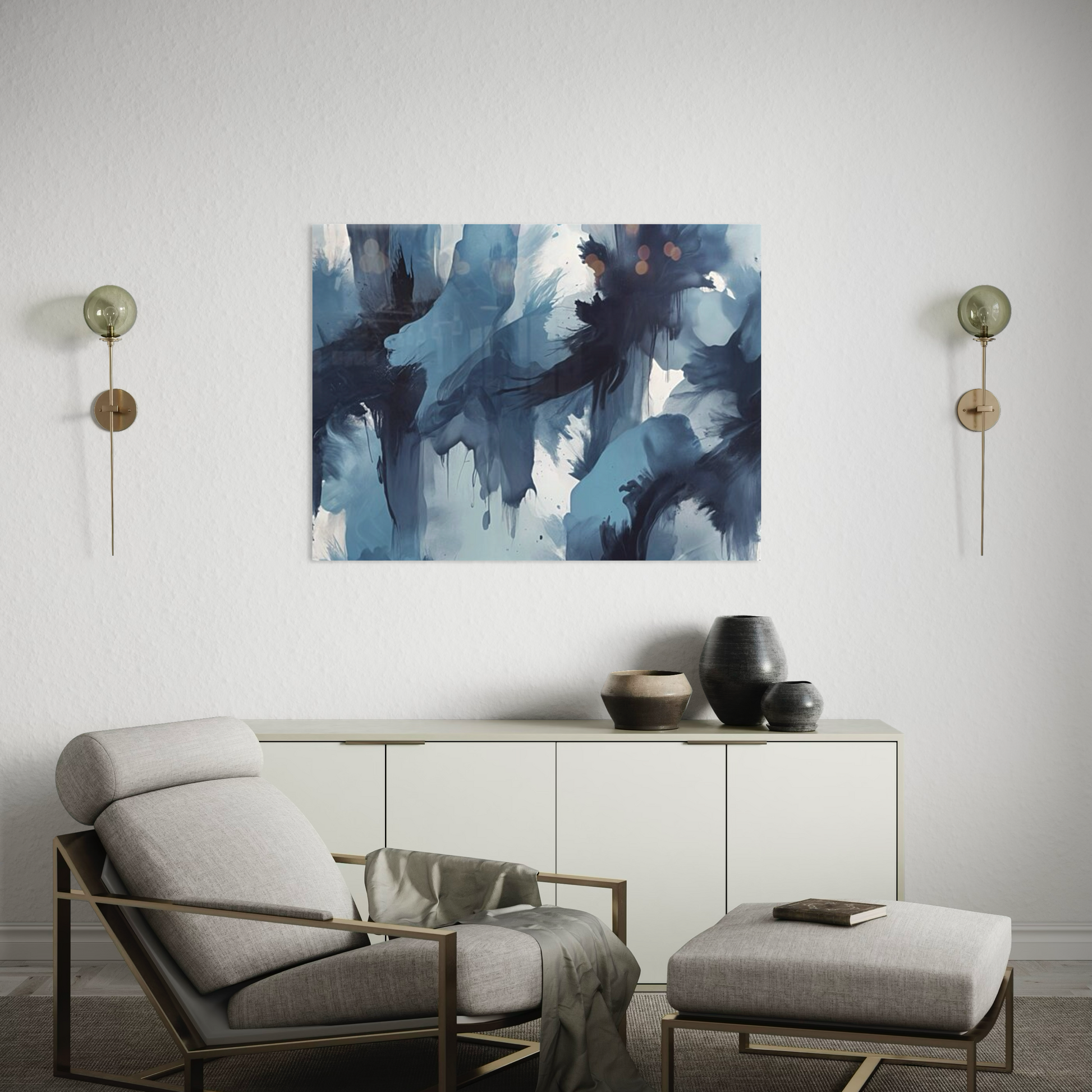 Blue Whispers Abstract Wall Art