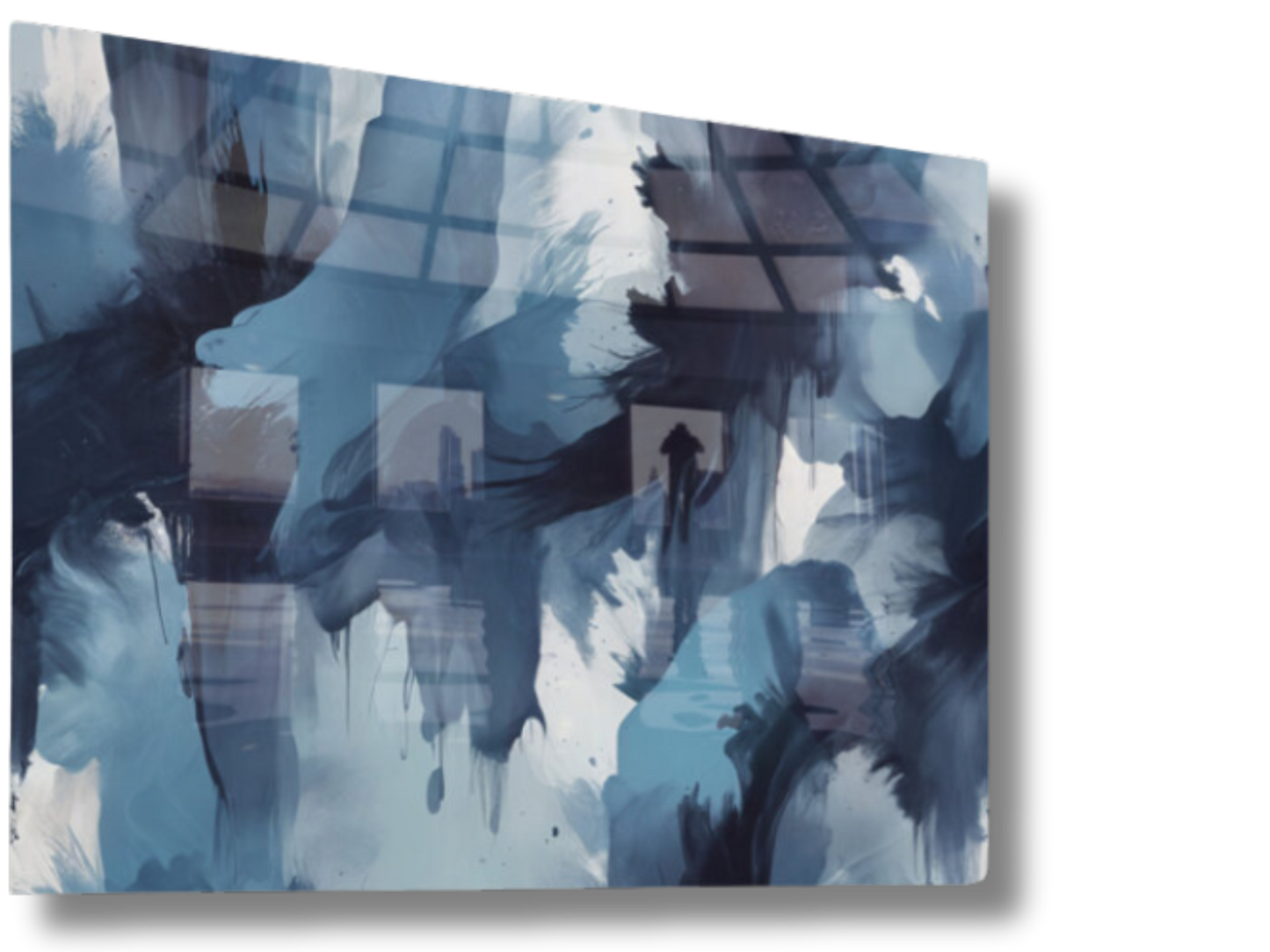 Blue Whispers Abstract Wall Art Metal