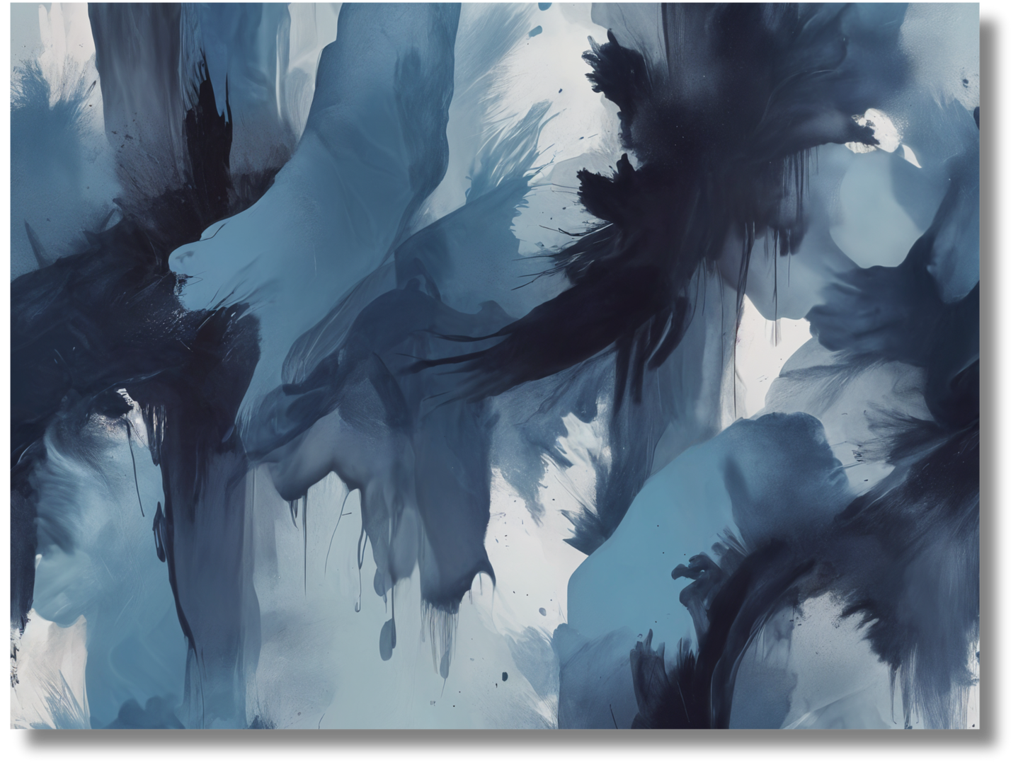 Blue Whispers Abstract Wall Artwork
