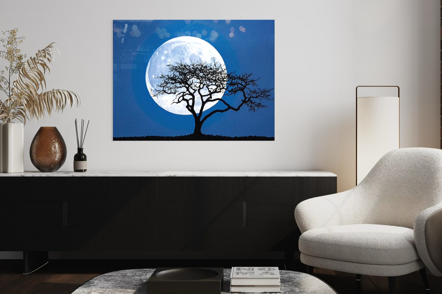  Blue Full Moon  Wall Artwork