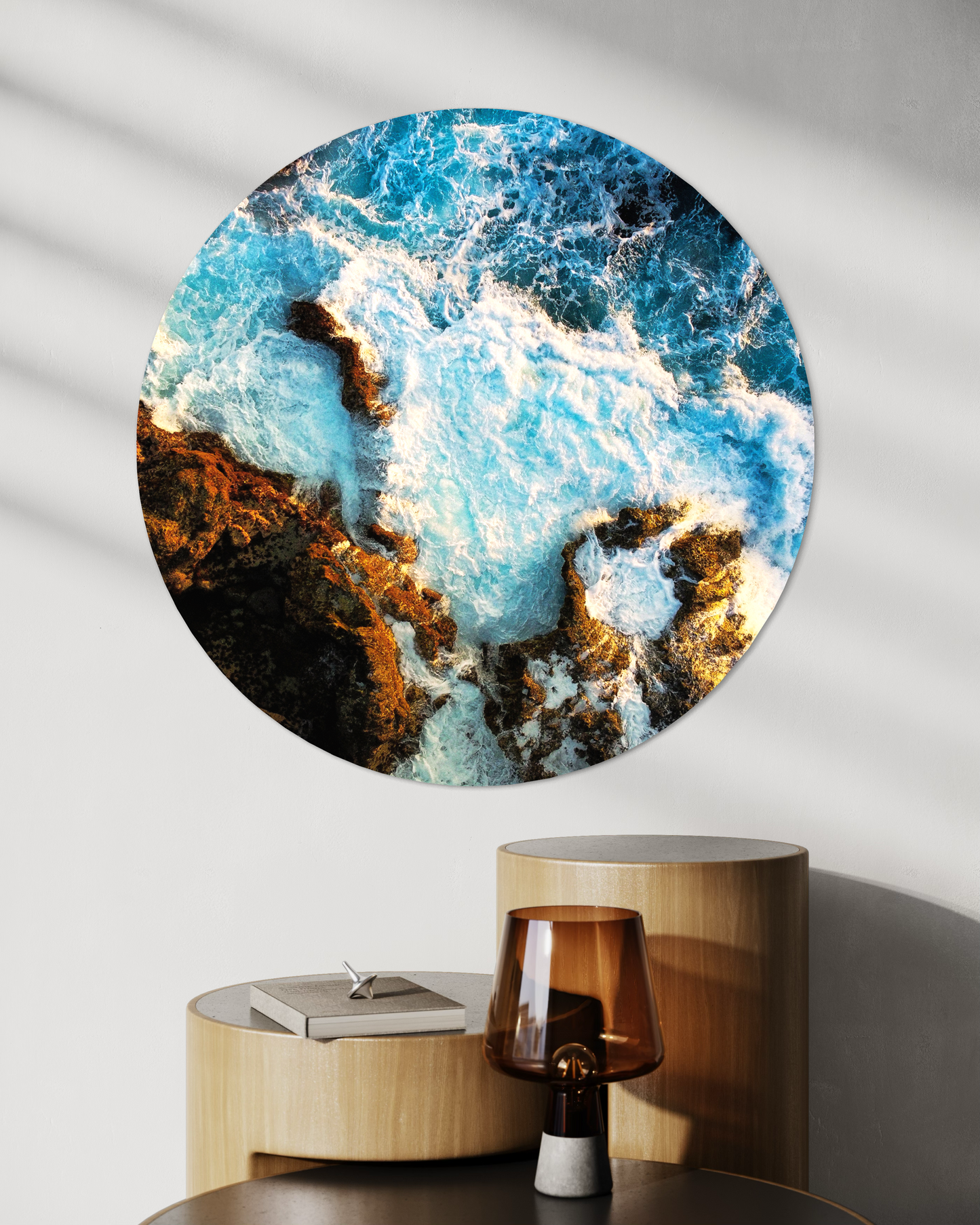 Breaking Waves Round Wall Art