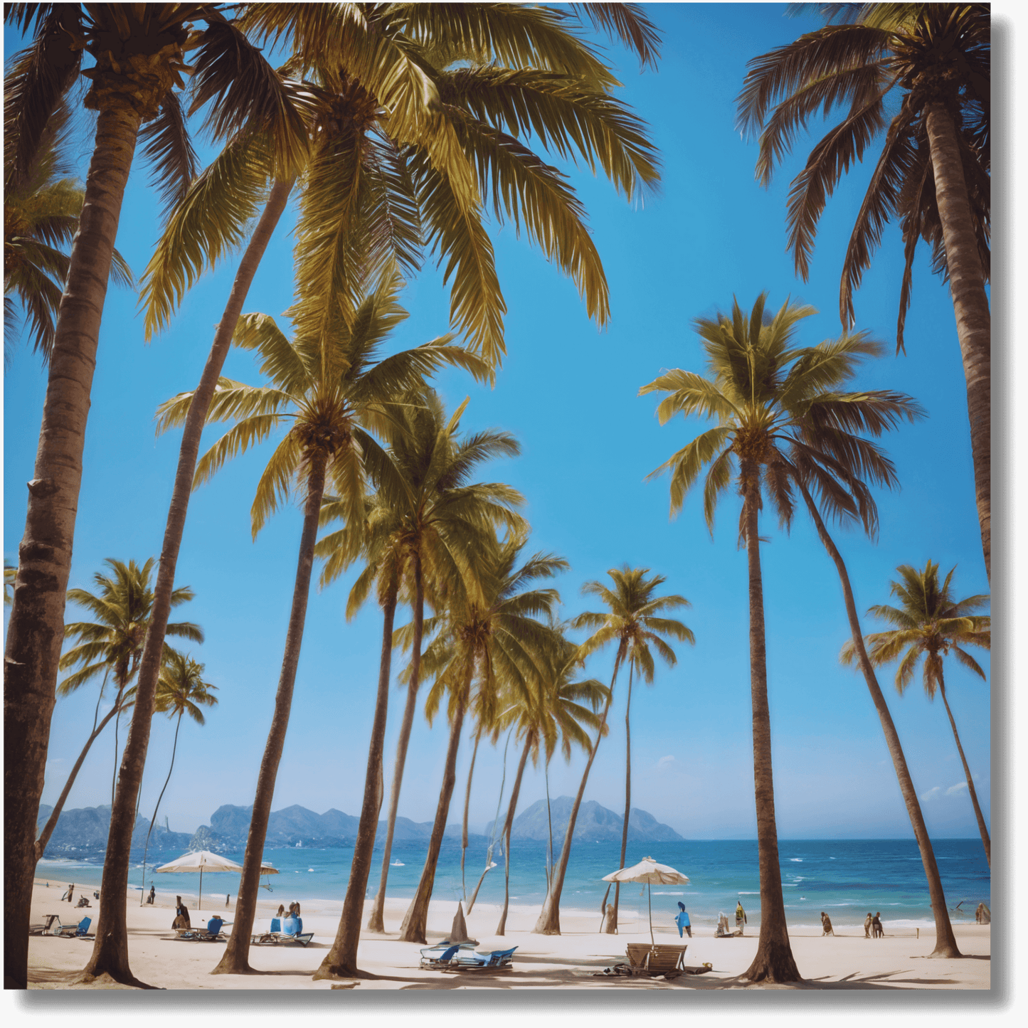 Copacabana, Brazil Beach Square Metal Art Print