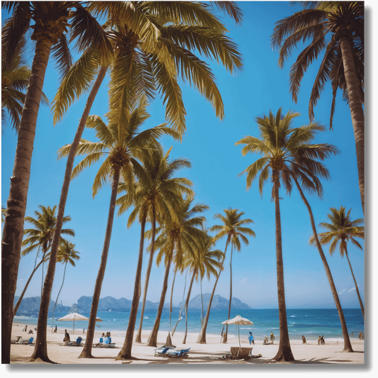 Copacabana, Brazil Beach Square Metal Art Print