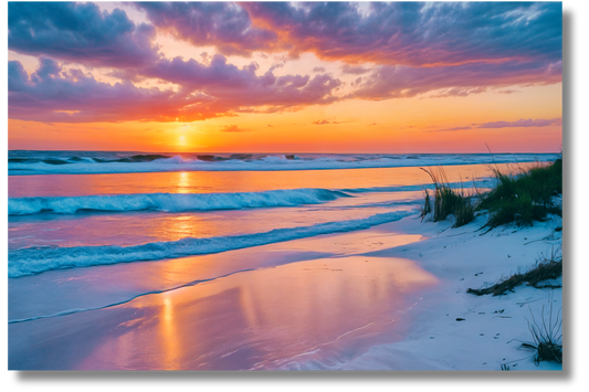 Grayton Beach Florida Sunset - Metal Print Wall Art