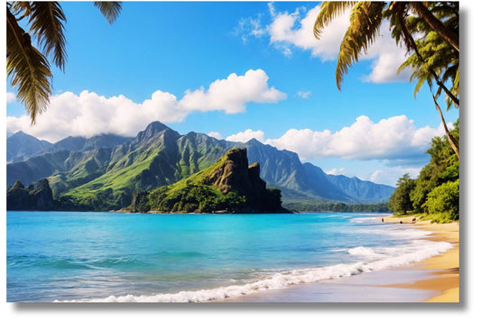 Hanalei Bay, Hawaii Beach II - Metal Print Wall Art