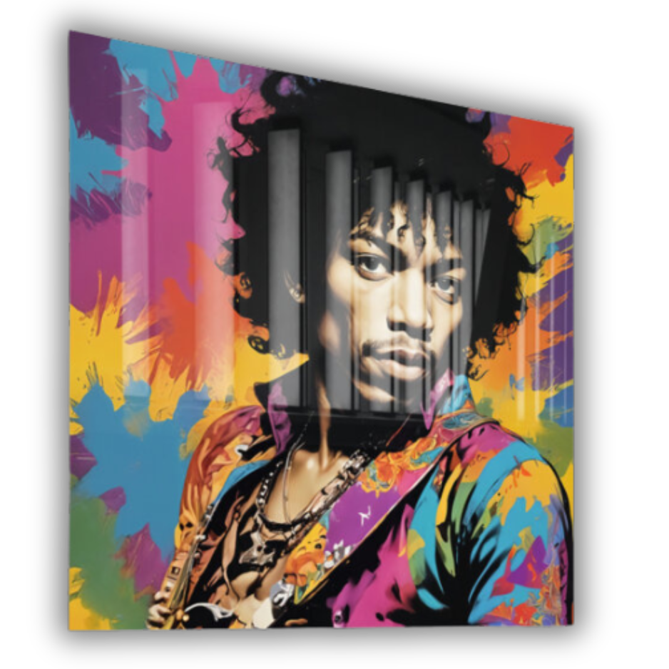 Jimi Hendrix Pop Art Metal Print
