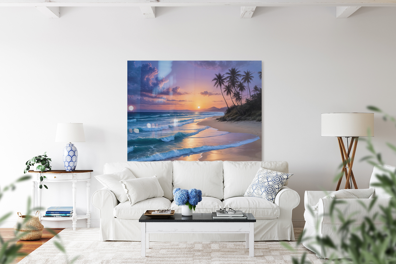 Majestic Sunset Beach Living Room Wall Art