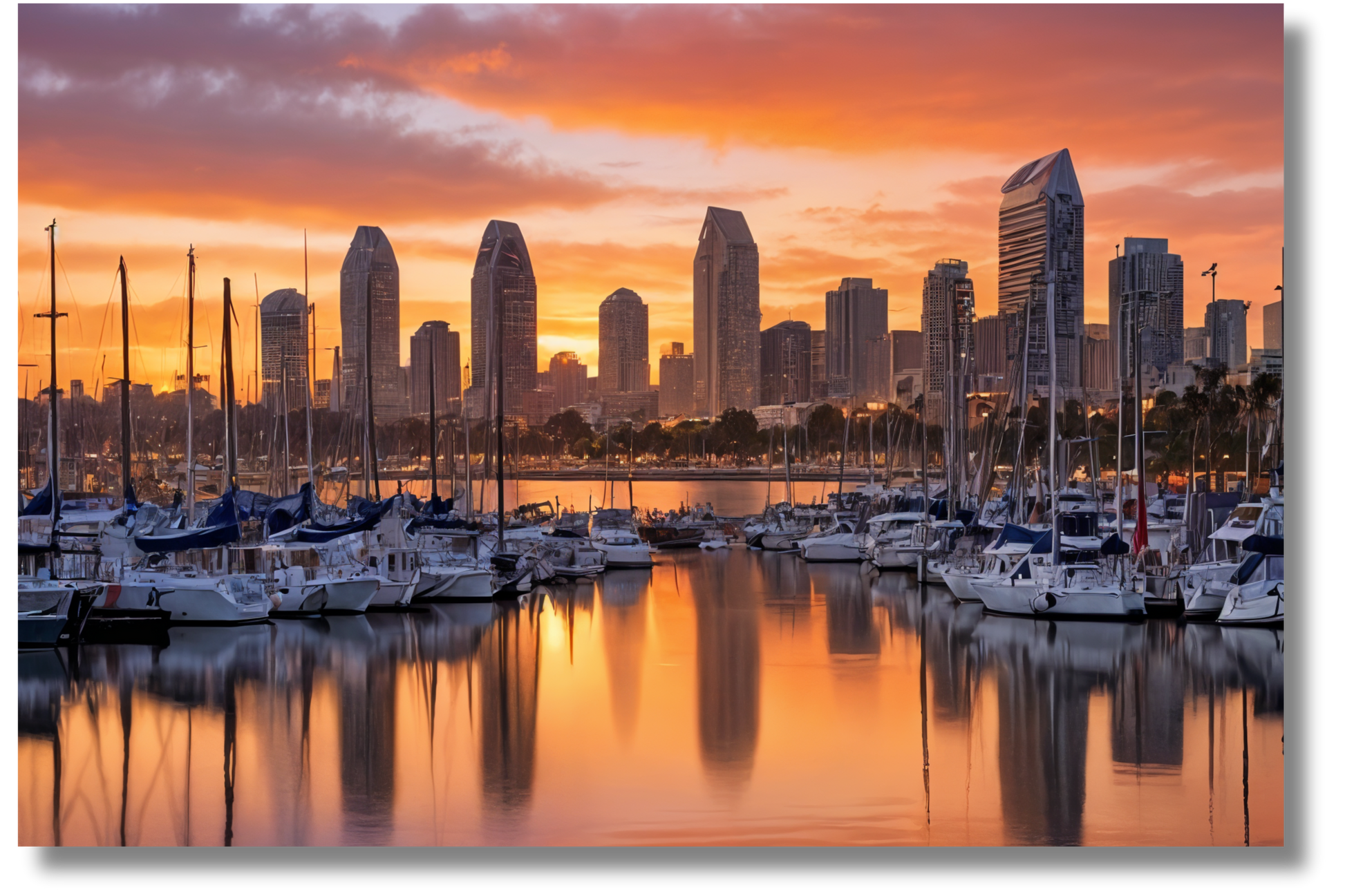 San Diego Beach Harbor Metal Print Wall Art