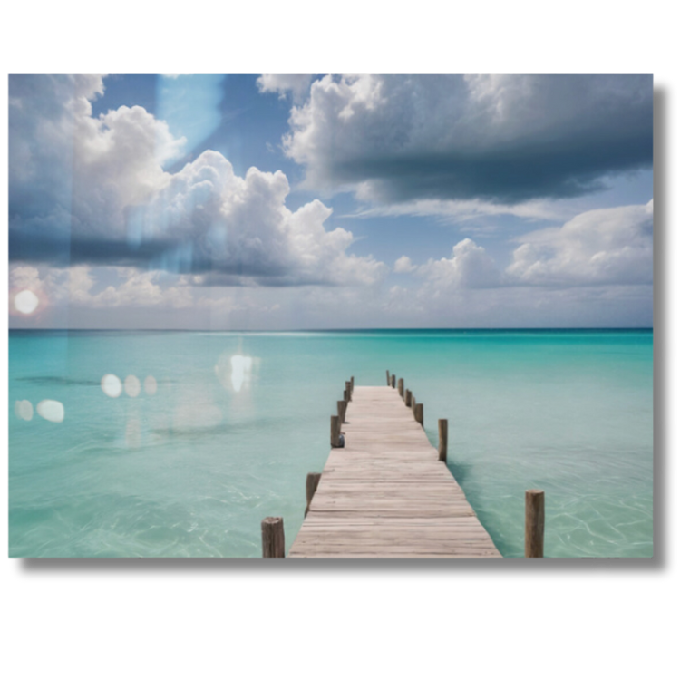 Turks Caicos Pier Seascape  Wall Art 