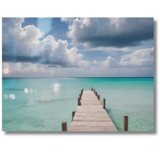 Turks Caicos Pier Seascape  Wall Art 