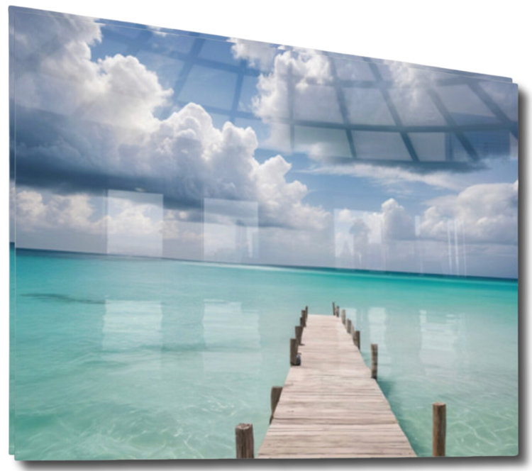 Turks Caicos Pier Seascape Wall Art  Print