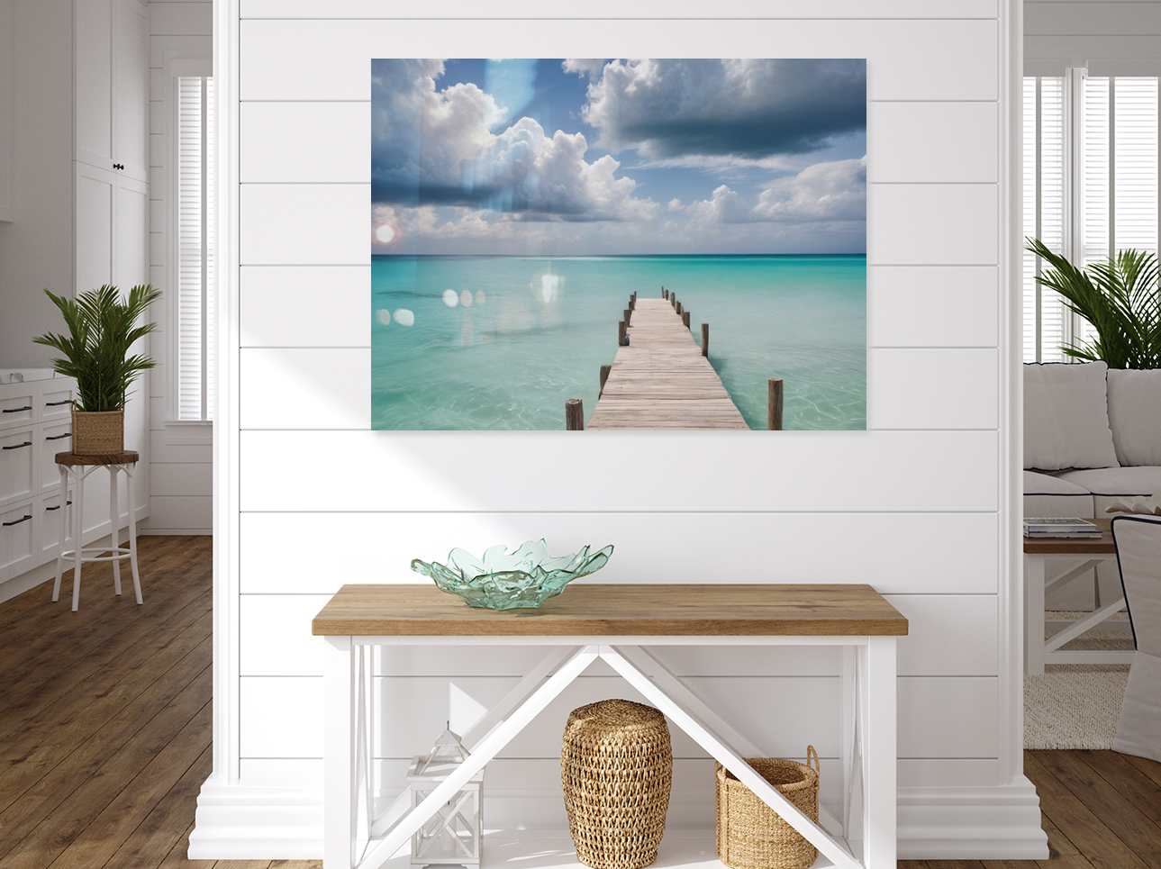 Turks Caicos Pier Seascape Wall Artwork
