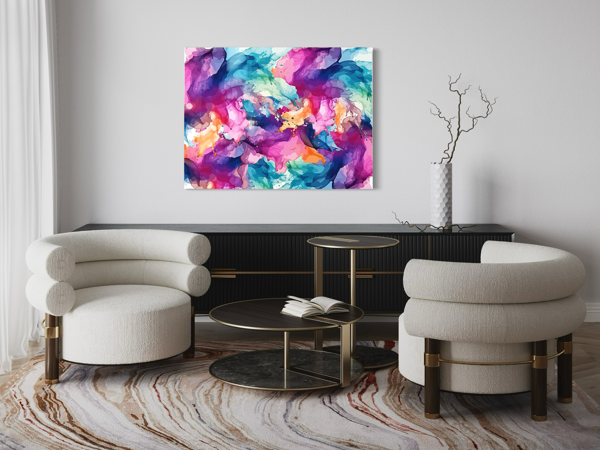 Vibrant Bliss Abstract Hanging Artwork