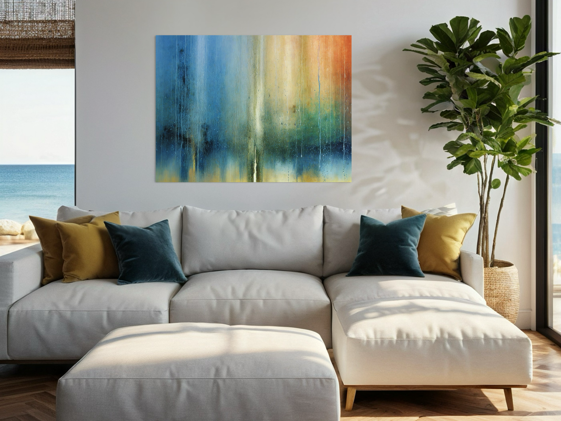  Vibrant Rain Chaos Living Room Wall Art