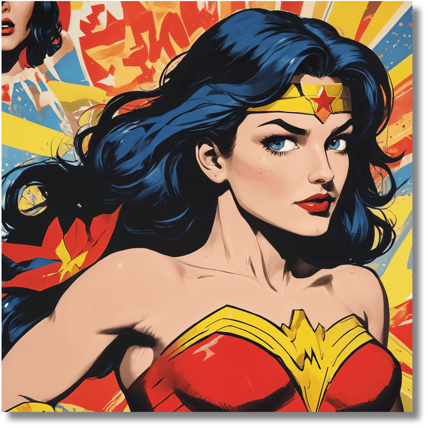 Wonder Wonder Woman - Pop Art Metal Print
