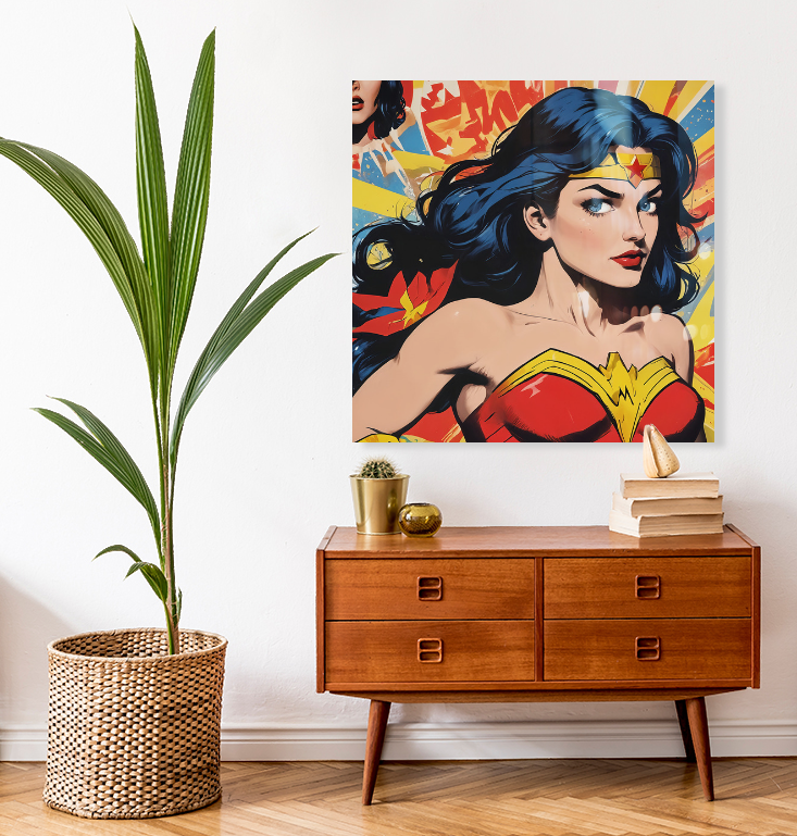 Wonder Woman Pop Art Hanging Metal Print